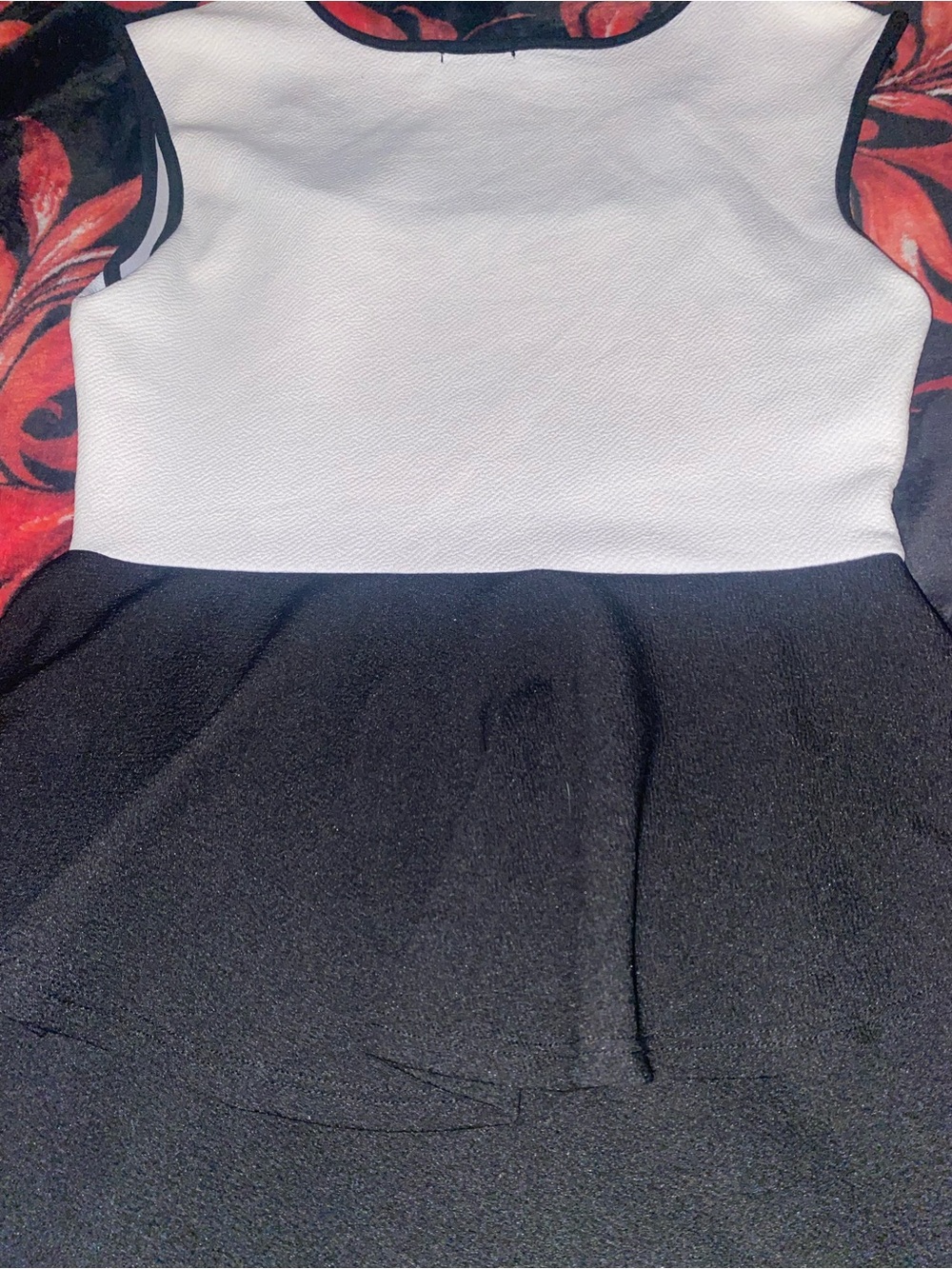 Persaya Black and White Sleeveless Party Dress